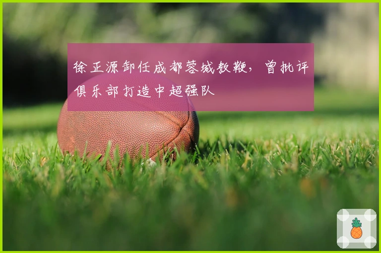 徐正源卸任成都蓉城教鞭，曾批评俱乐部打造中超强队